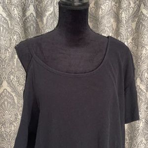 One shoulder cut out loose t shirt top